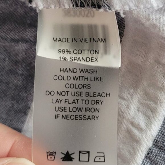 COURT & ROWE Blue Striped Cotton Blouse M - Picture 10 of 12